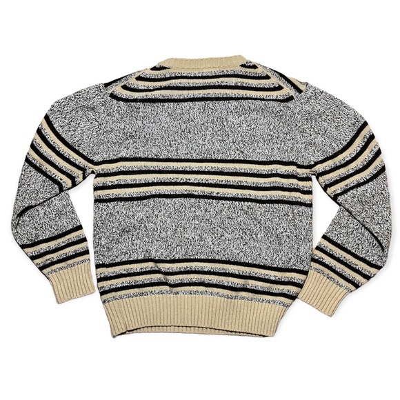 Richman Brothers Vintage Brown Diamond Striped Crew Neck Sweater Sz M - Picture 4 of 12